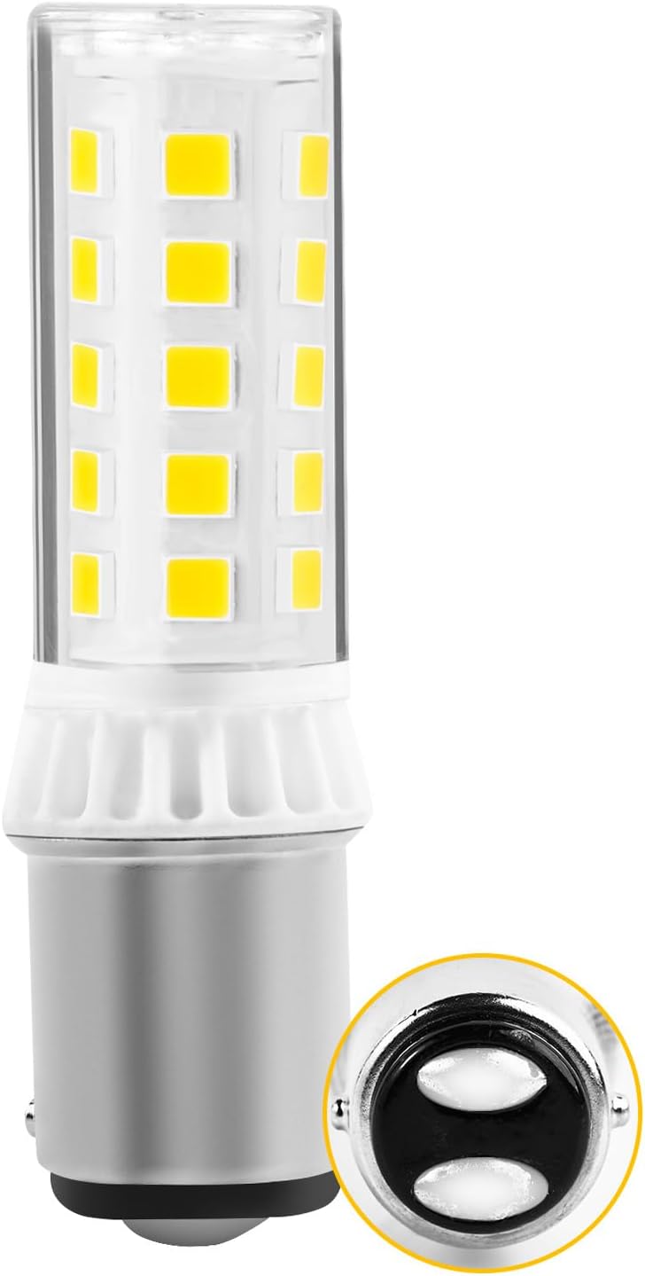 Yucclim Sewing Machine Light Bulb LED – No Flicker 4W 40W Equivalent– Push-in Bayonet Type Standard Push-in Turn & with a 9/16" Base 110volt-130volt - 1Pcs, Warm White - Image 1
